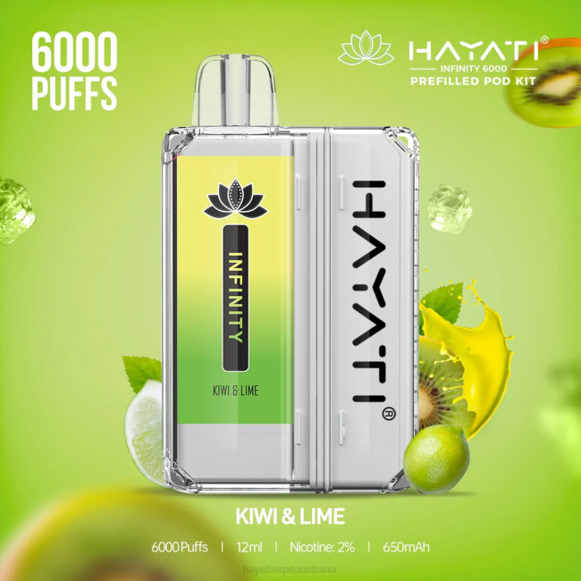 Hayati Infinity 6000 Pod Kits Kiwi  Lime XNHN152 Hayati Canberra