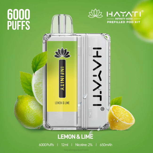 Hayati Infinity 6000 Pod Kits Lemon  Lime XNHN153 Hayati Vape Australia