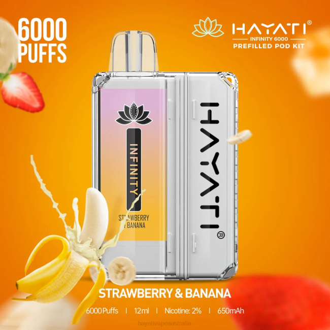 Hayati Infinity 6000 Pod Kits Strawberry  Banana XNHN159 Hayati Flavours Australia