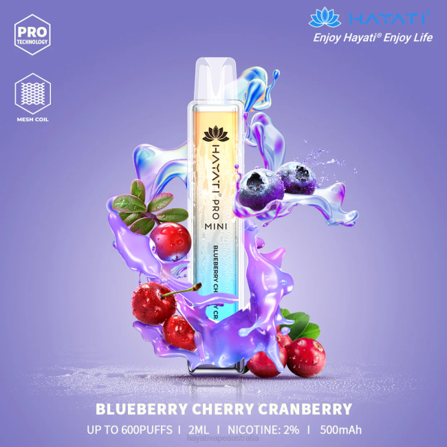 Hayati Pro Mini Disposable Blueberry Cherry Cranberry XNHN5 Hayati Vape Liquid