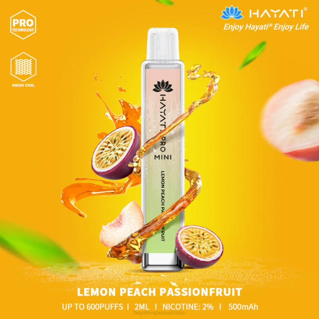 Hayati Pro Mini Disposable Lemon Peach Passionfruit XNHN28 Hayati Price Australia