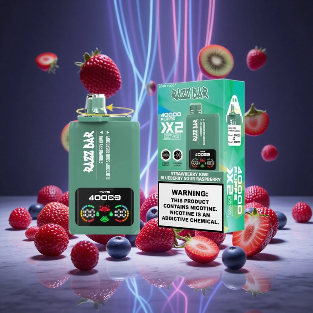 Razz Bar 40000 Puffs Disposable Vape Strawberry Kiwi Blueberry Sour Raspberry Type-C Port