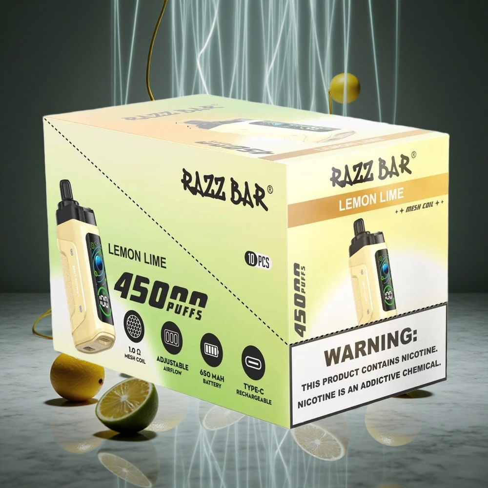 Razz Bar 45000 Puffs Adjustable Airflow Lemon Lime Disposable Vape