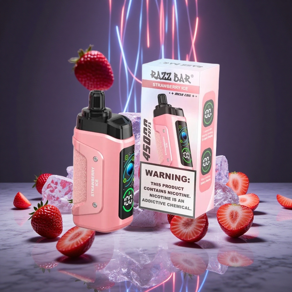 Razz Bar 45000 Puffs Adjustable Airflow Strawberry Ice Disposable Vape