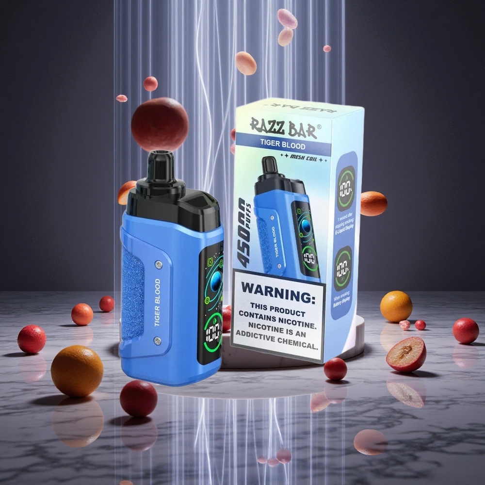 Razz Bar 45000 Puffs Disposable Vape Tiger Blood Type-C Rechargeable