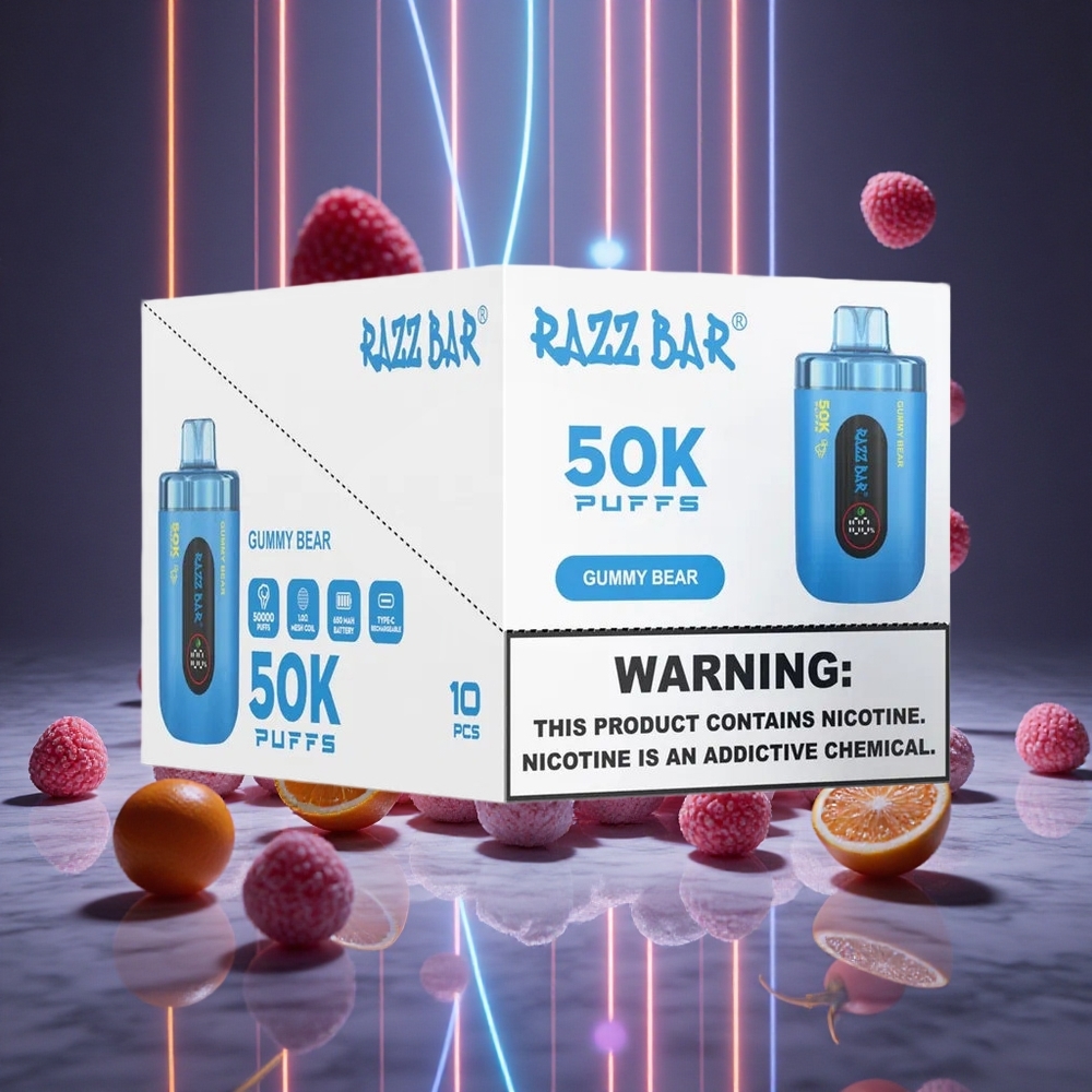 Razz Bar 50K Puffs Gummy Bear Rechargeable Disposable Vape