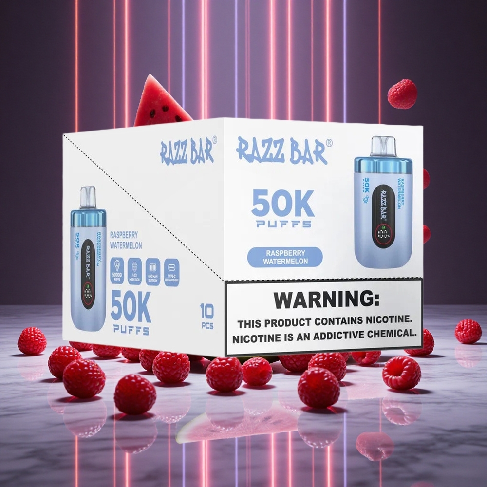 Razz Bar 50K Puffs Raspberry Watermelon Rechargeable Disposable Vape
