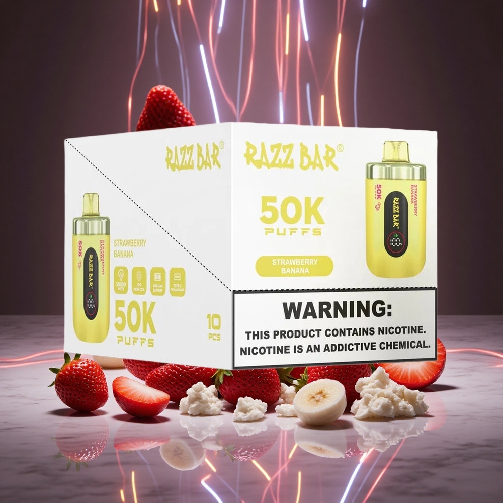 Razz Bar 50K Puffs Strawberry Banana Disposable Vape 650mAh