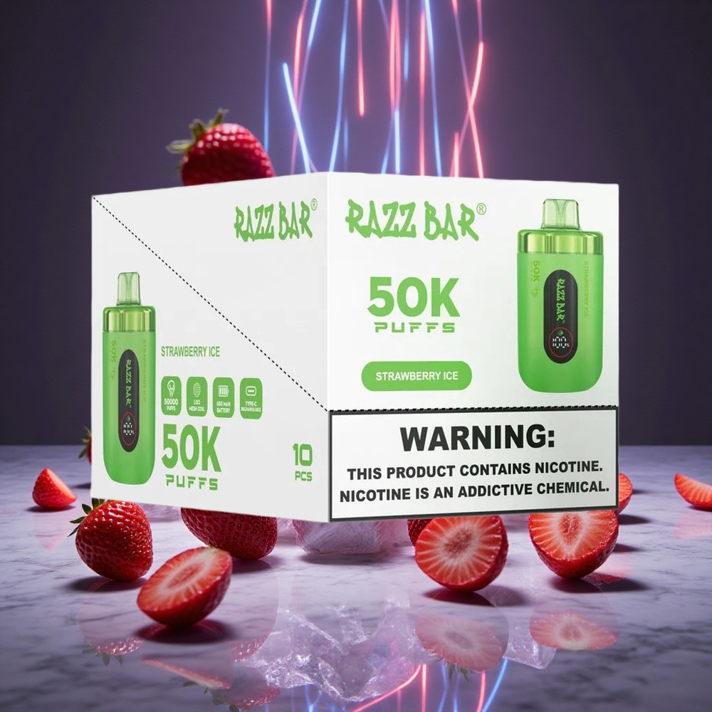 Razz Bar 50K Puffs Strawberry Ice Rechargeable