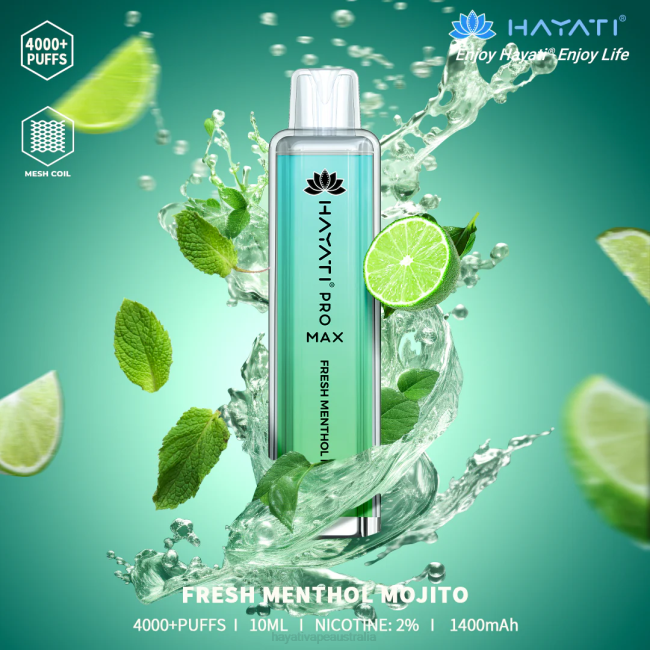 Hayati Pro Max Disposable Fresh Menthol Mojito XNHN133 Hayati Vape Australia