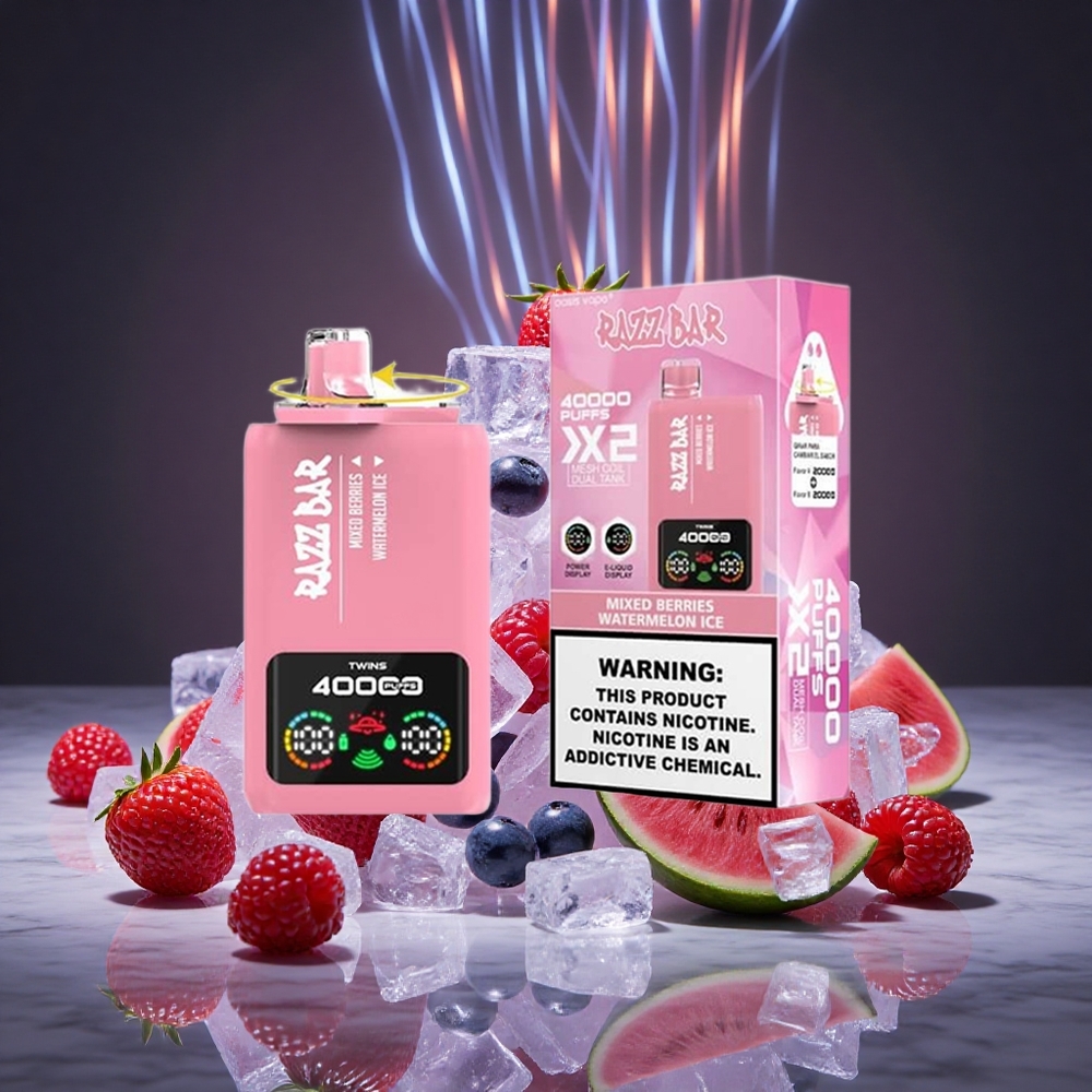 Razz Bar 40000 Puffs Mixed Berries Watermelon Ice Power Screen Display