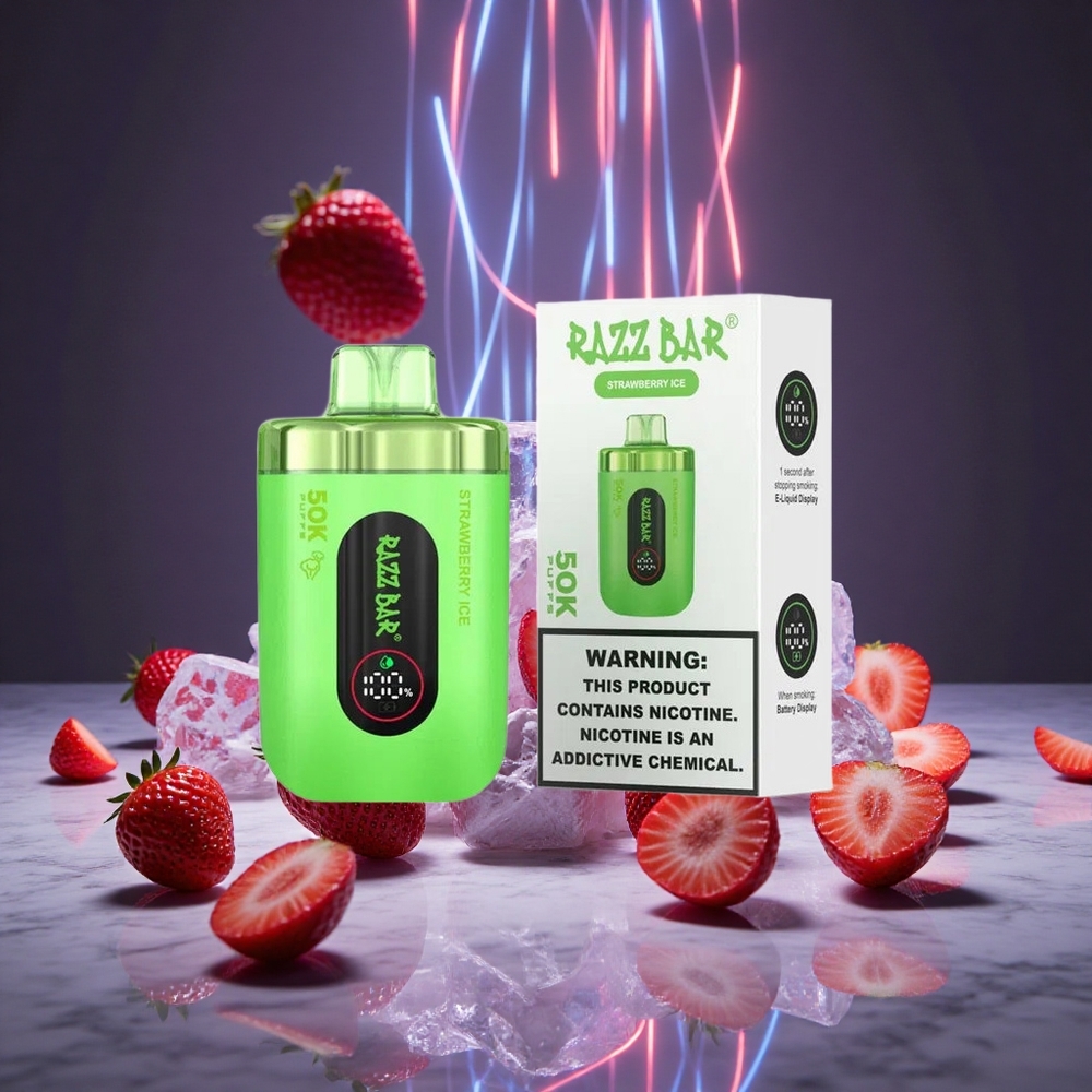 Razz Bar 50K Puffs Strawberry Ice Rechargeable