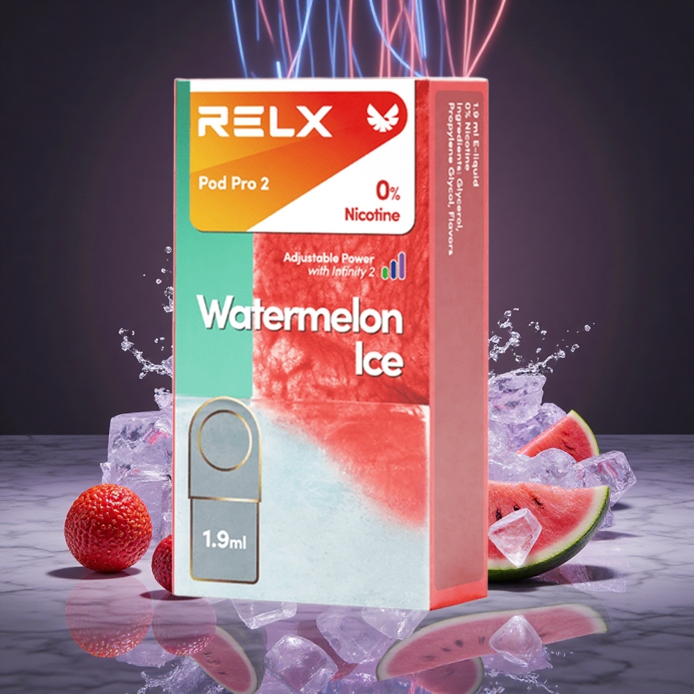 RELX Pod Pro 2 600 Puffs Watermelon Ice 0mg/ml Nicotine